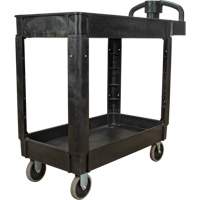 Utility Cart, 2 Tiers, 17-1/8" x 33-1/2" x 37-5/8", 550 lbs. Capacity Helyx Safety & Industrial Supplies