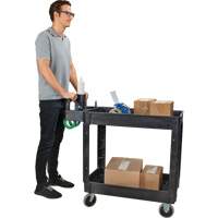 Utility Cart, 2 Tiers, 17-1/8" x 33-1/2" x 37-5/8", 550 lbs. Capacity Helyx Safety & Industrial Supplies