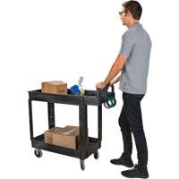 Utility Cart, 2 Tiers, 17-1/8" x 33-1/2" x 37-5/8", 550 lbs. Capacity Helyx Safety & Industrial Supplies