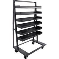 Single-Sided Heavy Duty A-Frame Cart with 6 Lipped Trays, 38" x 25" x 63", 2500 lbs. Capacity Helyx Safety & Industrial Supplies