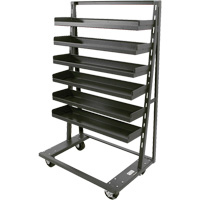 Single-Sided Heavy Duty A-Frame Cart with 6 Lipped Trays, 38" x 25" x 63", 2500 lbs. Capacity Helyx Safety & Industrial Supplies