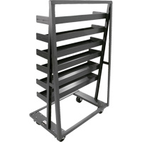 Single-Sided Heavy Duty A-Frame Cart with 6 Lipped Trays, 38" x 25" x 63", 2500 lbs. Capacity Helyx Safety & Industrial Supplies