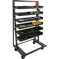 Single-Sided Heavy Duty A-Frame Cart with 6 Lipped Trays, 38" x 25" x 63", 2500 lbs. Capacity Helyx Safety & Industrial Supplies