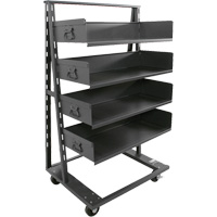 Single-Sided Heavy Duty A-Frame Cart with 4 Large Trays, 38" x 25" x 63", 2500 lbs. Capacity Helyx Safety & Industrial Supplies