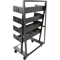 Single-Sided Heavy Duty A-Frame Cart with 4 Large Trays, 38" x 25" x 63", 2500 lbs. Capacity Helyx Safety & Industrial Supplies