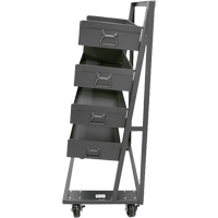 Single-Sided Heavy Duty A-Frame Cart with 4 Large Lipped Trays, 38" x 25" x 63", 2500 lbs. Capacity Helyx Safety & Industrial Supplies