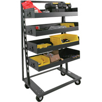 Single-Sided Heavy Duty A-Frame Cart with 4 Large Lipped Trays, 38" x 25" x 63", 2500 lbs. Capacity Helyx Safety & Industrial Supplies