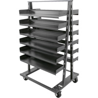 Double-Sided Heavy Duty A-Frame Cart with 12 Trays, 38" x 30" x 63", 2500 lbs. Capacity Helyx Safety & Industrial Supplies