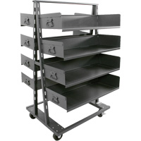 Double-Sided Heavy Duty A-Frame Cart with 8 Large Trays, 38" x 30" x 63", 2500 lbs. Capacity Helyx Safety & Industrial Supplies