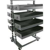 Double-Sided Heavy Duty A-Frame Cart with 8 Large Lipped Trays, 38" x 30" x 63", 2500 lbs. Capacity Helyx Safety & Industrial Supplies