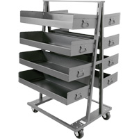 Double-Sided Heavy Duty A-Frame Cart with 8 Large Lipped Trays, 38" x 30" x 63", 2500 lbs. Capacity Helyx Safety & Industrial Supplies
