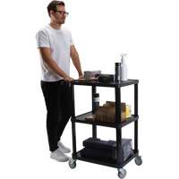 Chariot utilitaire avec tablette plate, 3 tiers, 18-1/8" x 37-3/8" x 27-3/4", Capacit&eacute; 330 lb Helyx Safety & Industrial Supplies