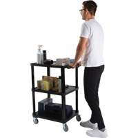 Chariot utilitaire avec tablette plate, 3 tiers, 18-1/8" x 37-3/8" x 27-3/4", Capacit&eacute; 330 lb Helyx Safety & Industrial Supplies
