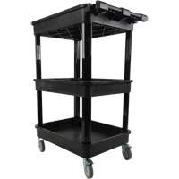 Chariot utilitaire avec tablette &agrave; bordure profonde, 3 tiers, 19" x 39-1/2" x 28-1/4", Capacit&eacute; 330 lb Helyx Safety & Industrial Supplies