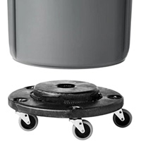 Brute&reg; Dolly, Polyethylene, Black, Fits: 20 - 55 US Gal. Helyx Safety & Industrial Supplies