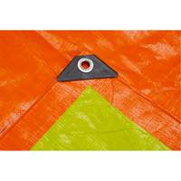 B&acirc;che tiss&eacute;e robuste haute visibilit&eacute;, Poly&eacute;thyl&egrave;ne, Vert/Orange, 16' x 20' x 12 mils Helyx Safety & Industrial Supplies