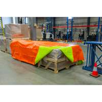 B&acirc;che tiss&eacute;e robuste haute visibilit&eacute;, Poly&eacute;thyl&egrave;ne, Vert/Orange, 16' x 20' x 12 mils Helyx Safety & Industrial Supplies