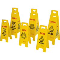 Panneaux d'avertissement de plancher mouill&eacute;, Quadrilingue avec pictogramme Helyx Safety & Industrial Supplies