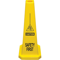 "Safety First" Lamba Traffic Cones, English with Pictogram Helyx Safety & Industrial Supplies
