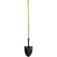 Round Point Shovel, Tempered Steel Blade, Wood, Straight Handle Helyx Safety & Industrial Supplies