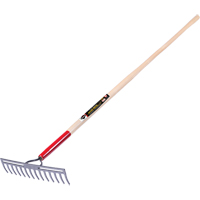 Pro Double Back Level Rake, Ashwood Handle, 13-3/4" W, Tempered Steel Blade, 14 Tines Helyx Safety & Industrial Supplies