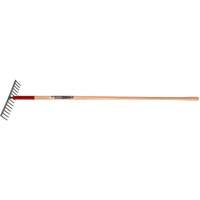 Level Rake, Wood Handle, 14-3/4" W, Tempered Steel Blade, 16 Tines Helyx Safety & Industrial Supplies