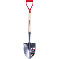 Pro Round Point Shovel, Tempered Steel Blade, Wood, D-Grip Handle Helyx Safety & Industrial Supplies