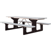 Recycled Plastic Picnic Tables, 6' L x 61-1/2" W, Grey Helyx Safety & Industrial Supplies