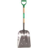 Scoop Shovel, Wood, Aluminum Blade, D-Grip Handle, 29" Length Helyx Safety & Industrial Supplies