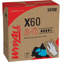 Chiffons X60 WypAll, Tout usage, 16-3/4" lo x 8-3/8" la Helyx Safety & Industrial Supplies