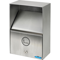 Smoking Receptacles, Wall-Mount, Stainless Steel, 3.3 Litres Capacity, 13-1/2" Height Helyx Safety & Industrial Supplies