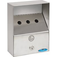 Smoking Receptacles, Wall-Mount, Stainless Steel, 1 Litres Capacity, 9" Height Helyx Safety & Industrial Supplies
