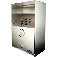 Smoking Receptacles, Wall-Mount, Stainless Steel, 3.3 Litres Capacity, 13-1/2" Height Helyx Safety & Industrial Supplies
