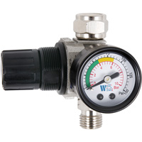 R&eacute;gulateur &agrave; cadran pneumatique avec jauge pour pistolet pulv&eacute;risateur, 1/4" NPT, PSI max. de 135 PSI, Standard Helyx Safety & Industrial Supplies