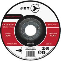 Meule &agrave; tronçonner Power Abrasive, 4-1/2" x 1/8", Arbre de 7/8", Type 27, 13 300 Tr/min Helyx Safety & Industrial Supplies