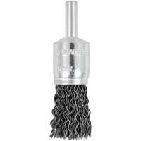 Brosse &agrave; fils cr&ecirc;p&eacute;s mont&eacute;e sur mandrin E050-20, 1/2", Fils 0,02", Tige 1/4" Helyx Safety & Industrial Supplies