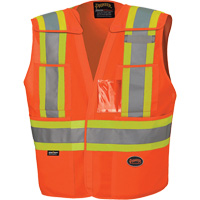 6930 Drop Shoulder Tear-Away Safety Vest, High Visibility Orange, Large/X-Large, Polyester Helyx Safety & Industrial Supplies