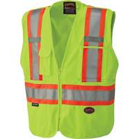 6936 5-Point Tear-Away Safety Vest, High Visibility Lime-Yellow, 2X-Large, Polyester Helyx Safety & Industrial Supplies