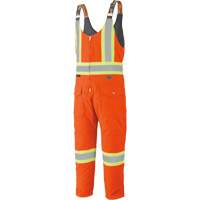 5538 High Visibility Quilted Duck Overalls, Cotton, X-Large, High Visibility Orange Helyx Safety & Industrial Supplies