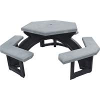 Tables de pique-nique hexagonales en plastique recycl&eacute;, 78" lo x 78" la, Gris Helyx Safety & Industrial Supplies