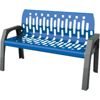 Bancs Stream, Acier, 48" lo x 25" la x 34" h, Bleu Helyx Safety & Industrial Supplies