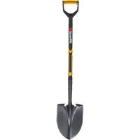 Pro Round Point Shovel, Tempered Steel Blade, Fibreglass, D-Grip Handle Helyx Safety & Industrial Supplies