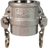 Coupleur &agrave; came et cannelure EZ Boss-Lock, Acier inoxydable, Type D, 1", NPT femelle, 250 PSI Helyx Safety & Industrial Supplies