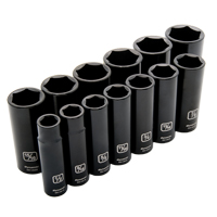 Jeu de douilles SAE, 13 Mcx, Chocs, Prise de 1/2", Profond Helyx Safety & Industrial Supplies
