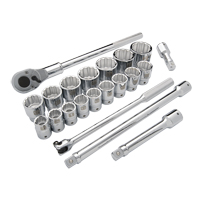Jeu de douilles SAE, 21 Mcx, Prise de 3/4" Helyx Safety & Industrial Supplies