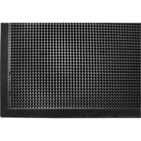 Gritstop Fingermat Matting, Rubber, Scraper Type, Textured Pattern, 2' x 2-2/3', Black Helyx Safety & Industrial Supplies