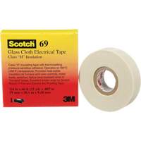 Ruban en tissu de verre Scotch, 19 mm (3/4") la x 20 m (66') lo, 7 mils, Blanc Helyx Safety & Industrial Supplies