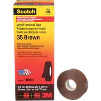 Ruban isolant en vinyle pour codification par couleur Scotch, 19 mm (3/4") la x 20 m (66') lo, 7 mils, Brun Helyx Safety & Industrial Supplies