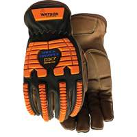 Drill Sergeant Impact Gloves, Large, Grain Leather Palm, Slip-On Cuff Helyx Safety & Industrial Supplies