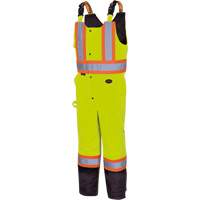 5041BB Waterproof Quilted Bib Pants, Polyester, Large, High Visibility Lime-Yellow Helyx Safety & Industrial Supplies